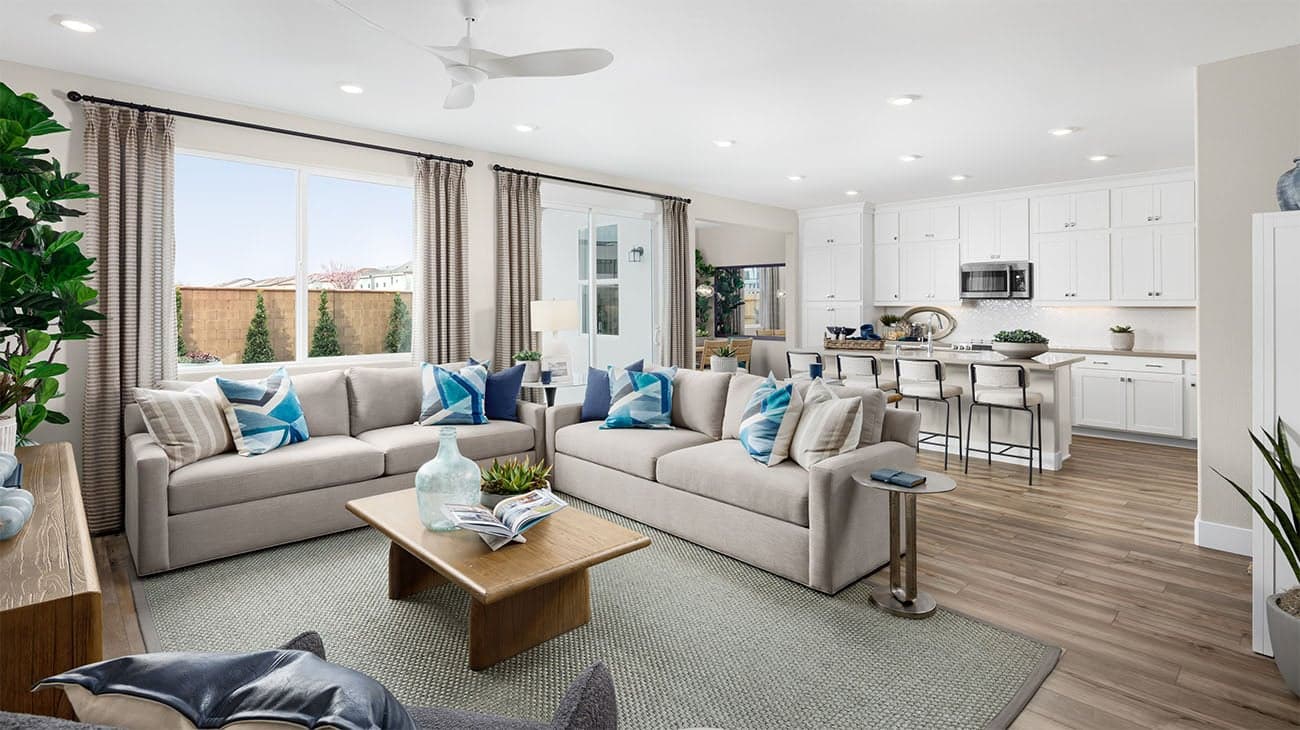 Great Room at Plan 3001, Villas at Arbor Ranch
